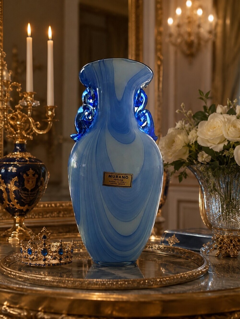 Authentic Murano Vase Blue